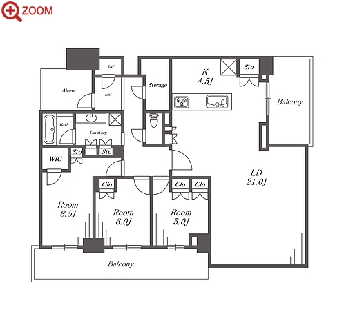 グランドメゾン新梅田タワー THE CLUB RESIDENCE 間取り