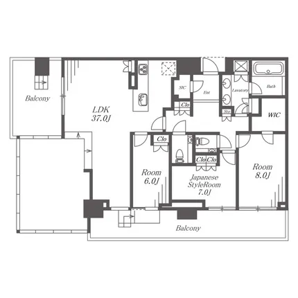 グランドメゾン新梅田タワー THE CLUB RESIDENCE 間取り