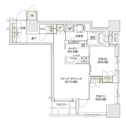 ブランズタワー谷町四丁目 間取り