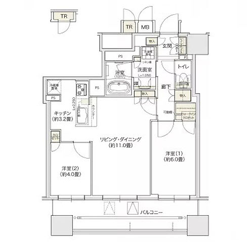 ブランズタワー谷町四丁目 間取り