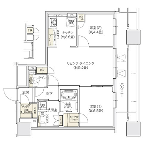 ブランズタワー谷町四丁目 間取り
