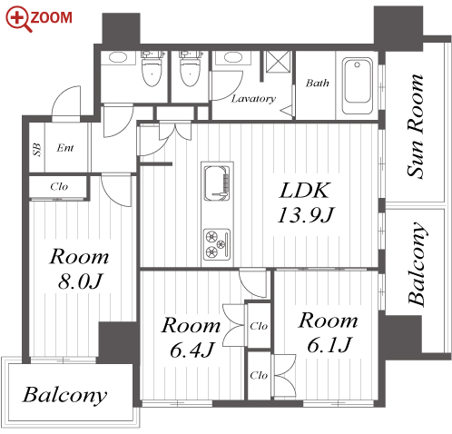さくらHills NISHIKI Platinum Residence 間取り