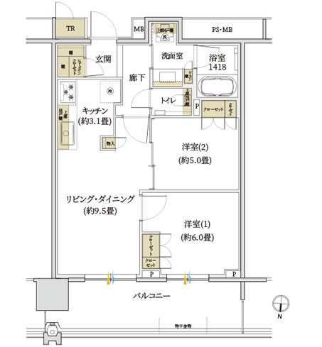 プラウドタワー名古屋錦 間取り