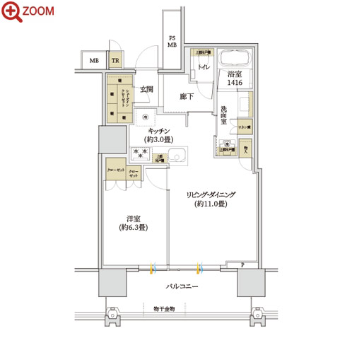 プラウドタワー名古屋錦 間取り