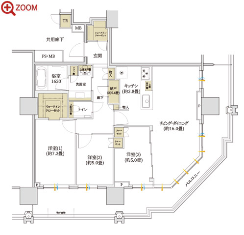 プラウドタワー名古屋錦 間取り