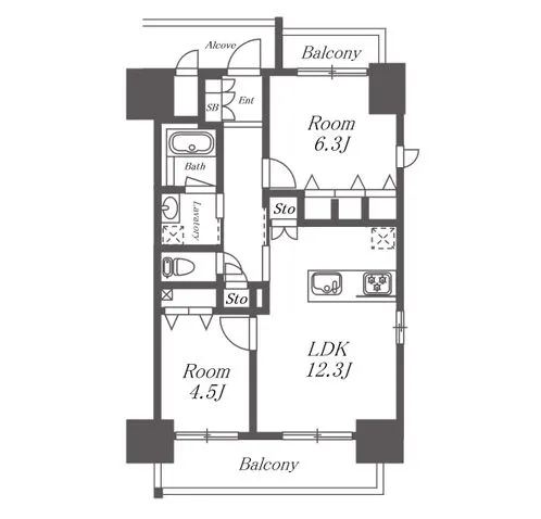 S-RESIDENCE亀島駅前blaze 間取り