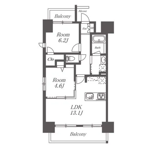 S-RESIDENCE亀島駅前blaze 間取り