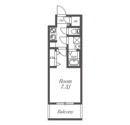 S-RESIDENCE亀島駅前ascent 間取り