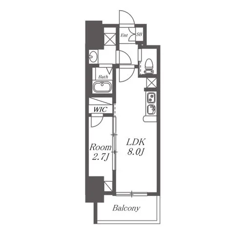 S-RESIDENCE亀島駅前ascent 間取り