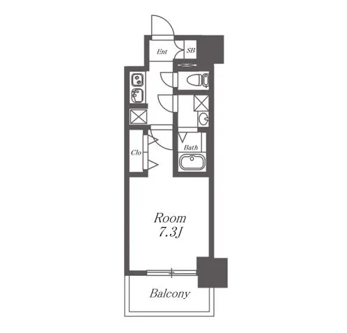 S-RESIDENCE亀島駅前ascent 間取り