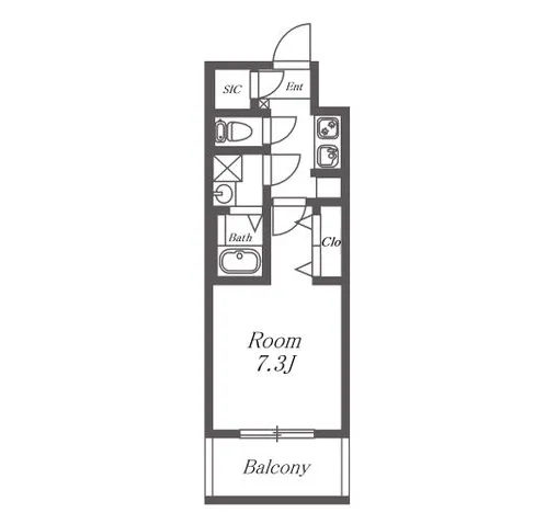 S-RESIDENCE亀島駅前ascent 間取り